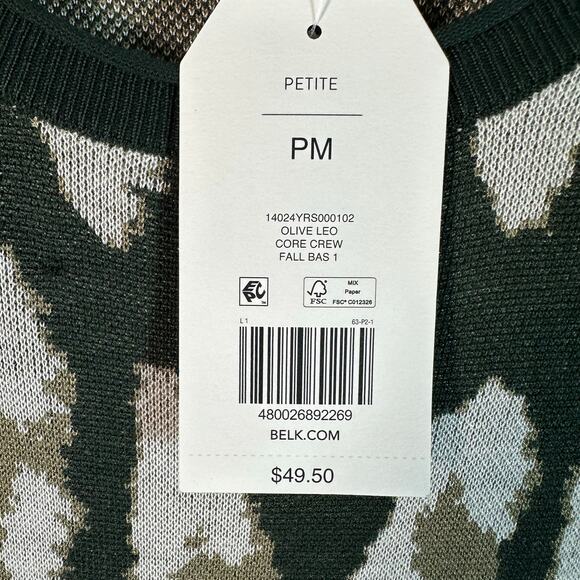 Worderby cheetah print sweater, green background, soft animal print petite - Picture 4 of 8